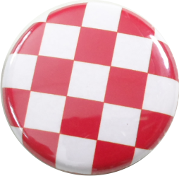 Square button, red-white